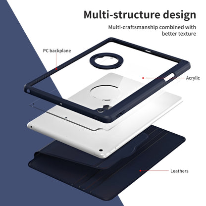 For iPad Pro 10.2 2021/2020/2019 Acrylic 360 Rotation Detachable Leather Tablet Case(Dark Blue) - iPad 10.2 Cases by buy2fix | Online Shopping UK | buy2fix