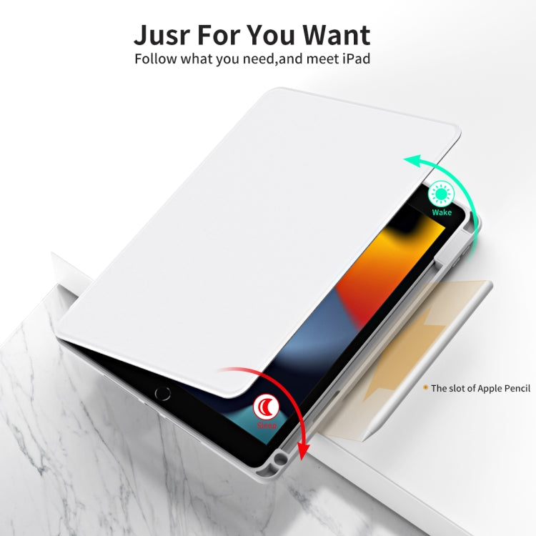 For iPad Pro 10.2 2021/2020/2019 Acrylic 360 Rotation Detachable Leather Tablet Case(Grey) - iPad 10.2 Cases by buy2fix | Online Shopping UK | buy2fix