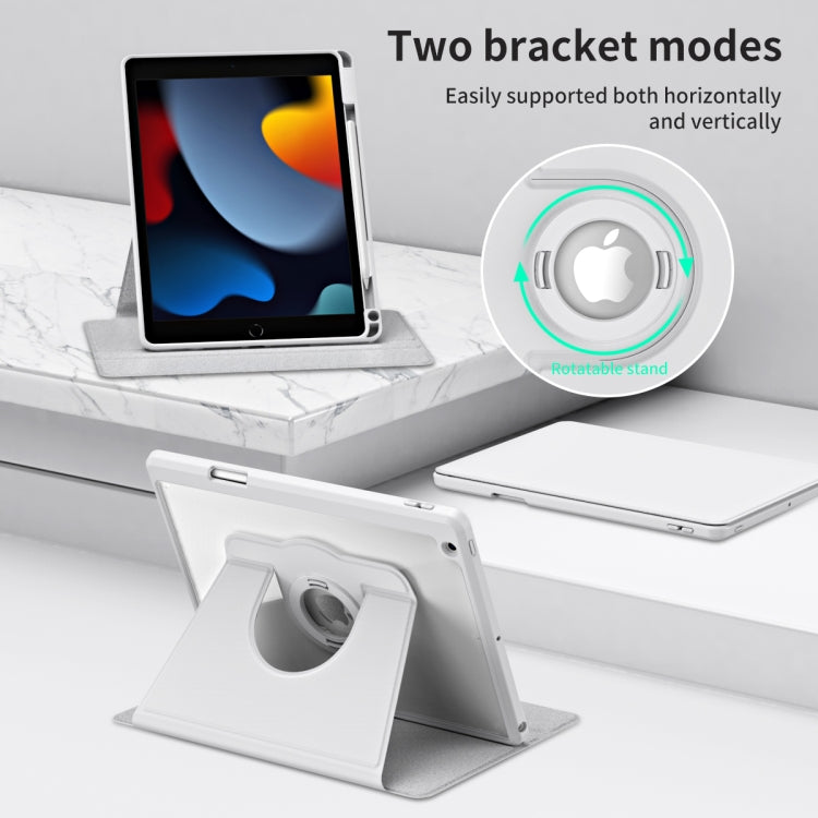 For iPad Pro 10.2 2021/2020/2019 Acrylic 360 Rotation Detachable Leather Tablet Case(Grey) - iPad 10.2 Cases by buy2fix | Online Shopping UK | buy2fix