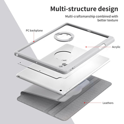 For iPad Pro 10.2 2021/2020/2019 Acrylic 360 Rotation Detachable Leather Tablet Case(Grey) - iPad 10.2 Cases by buy2fix | Online Shopping UK | buy2fix