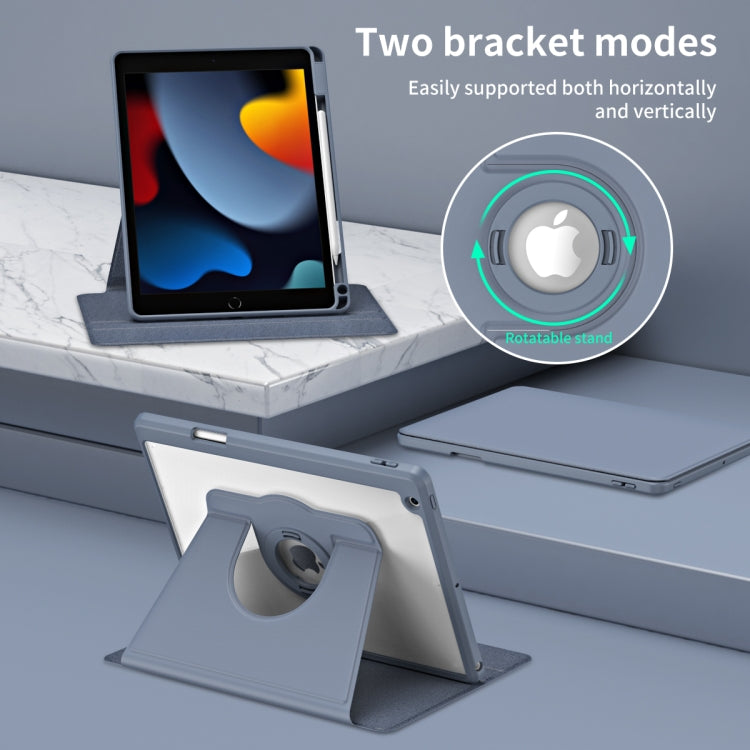 For iPad Pro 10.2 2021/2020/2019 Acrylic 360 Rotation Detachable Leather Tablet Case(Lavender Purple) - iPad 10.2 Cases by buy2fix | Online Shopping UK | buy2fix