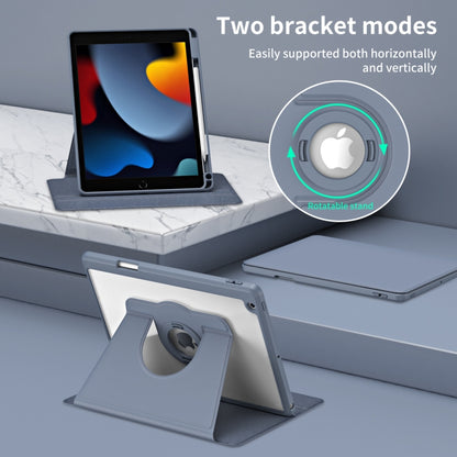 For iPad Pro 10.2 2021/2020/2019 Acrylic 360 Rotation Detachable Leather Tablet Case(Lavender Purple) - iPad 10.2 Cases by buy2fix | Online Shopping UK | buy2fix