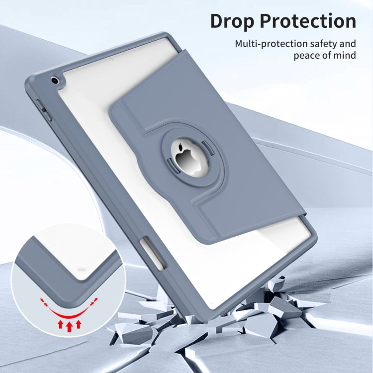 For iPad Pro 10.2 2021/2020/2019 Acrylic 360 Rotation Detachable Leather Tablet Case(Lavender Purple) - iPad 10.2 Cases by buy2fix | Online Shopping UK | buy2fix