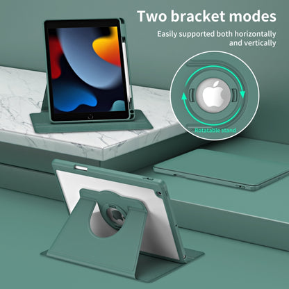 For iPad Pro 10.2 2021/2020/2019 Acrylic 360 Rotation Detachable Leather Tablet Case(Deep Green) - iPad 10.2 Cases by buy2fix | Online Shopping UK | buy2fix