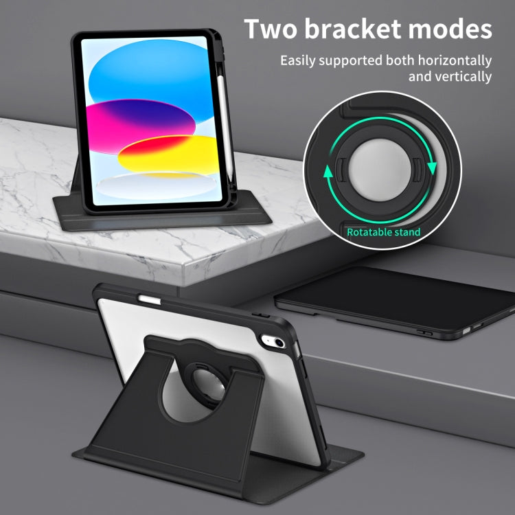 For iPad 2025 / 2022 Acrylic 360 Rotation Detachable Leather Tablet Case(Black) - iPad 2025 / 2022 Cases by buy2fix | Online Shopping UK | buy2fix