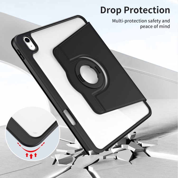 For iPad 2025 / 2022 Acrylic 360 Rotation Detachable Leather Tablet Case(Black) - iPad 2025 / 2022 Cases by buy2fix | Online Shopping UK | buy2fix