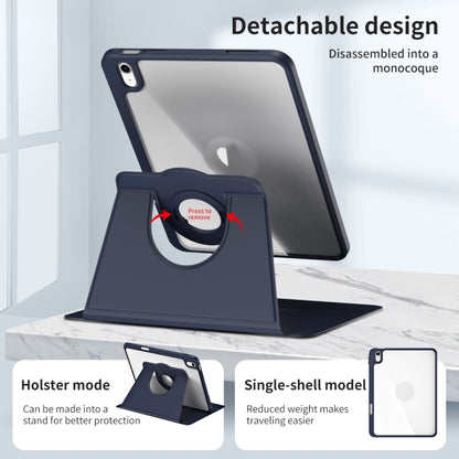 For iPad 2025 / 2022 Acrylic 360 Rotation Detachable Leather Tablet Case(Dark Blue) - iPad 2025 / 2022 Cases by buy2fix | Online Shopping UK | buy2fix
