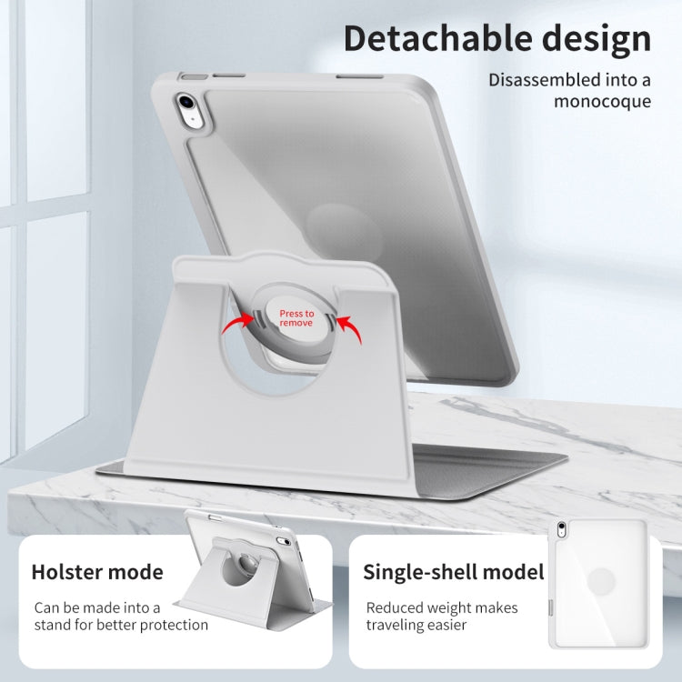 For iPad 2025 / 2022 Acrylic 360 Rotation Detachable Leather Tablet Case(Grey) - iPad 2025 / 2022 Cases by buy2fix | Online Shopping UK | buy2fix
