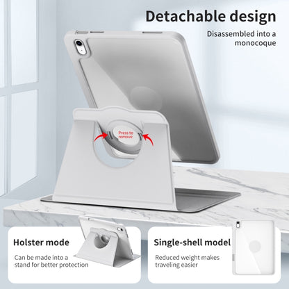 For iPad 2025 / 2022 Acrylic 360 Rotation Detachable Leather Tablet Case(Grey) - iPad 2025 / 2022 Cases by buy2fix | Online Shopping UK | buy2fix