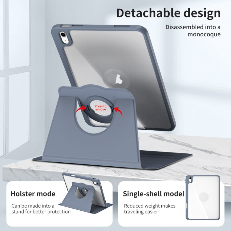 For iPad 2025 / 2022 Acrylic 360 Rotation Detachable Leather Tablet Case(Lavender Purple) - iPad 2025 / 2022 Cases by buy2fix | Online Shopping UK | buy2fix