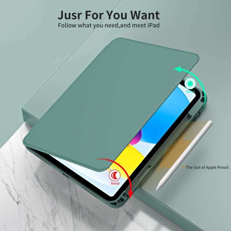 For iPad 2025 / 2022 Acrylic 360 Rotation Detachable Leather Tablet Case(Deep Green) - iPad 2025 / 2022 Cases by buy2fix | Online Shopping UK | buy2fix