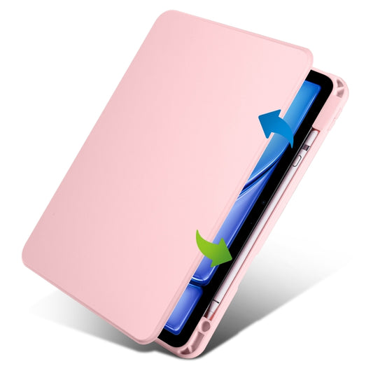 For iPad Air 13 2025 / 2024 Acrylic 360 Rotation Detachable Leather Tablet Case(Sand Pink) by buy2fix