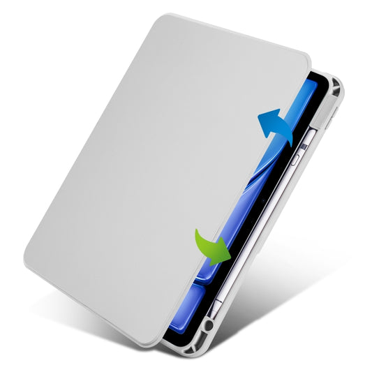 For iPad Air 13 2025 / 2024 Acrylic 360 Rotation Detachable Leather Tablet Case(Grey) by buy2fix