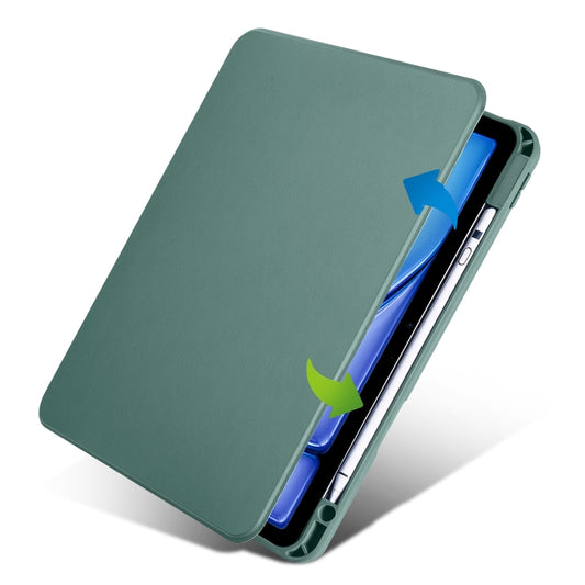For iPad Air 13 2025 / 2024 Acrylic 360 Rotation Detachable Leather Tablet Case(Deep Green) by buy2fix