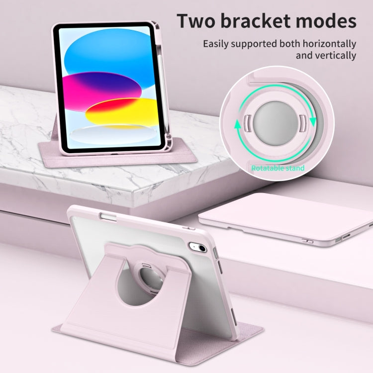 For iPad Air 11 2025 / 2024 Acrylic 360 Rotation Detachable Leather Tablet Case(Sand Pink) by buy2fix