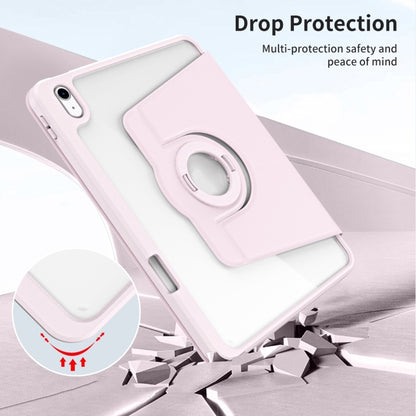 For iPad Air 11 2025 / 2024 Acrylic 360 Rotation Detachable Leather Tablet Case(Sand Pink) by buy2fix