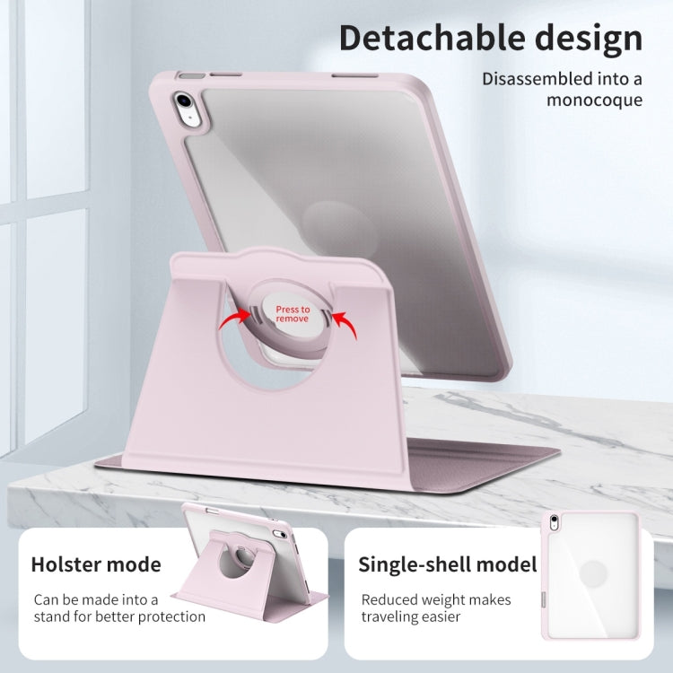 For iPad Air 11 2025 / 2024 Acrylic 360 Rotation Detachable Leather Tablet Case(Sand Pink) by buy2fix