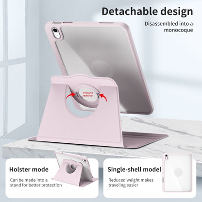 For iPad Air 11 2025 / 2024 Acrylic 360 Rotation Detachable Leather Tablet Case(Sand Pink) by buy2fix
