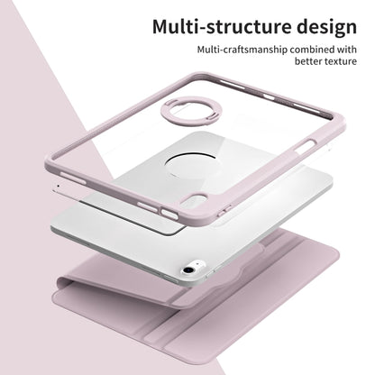 For iPad Air 11 2025 / 2024 Acrylic 360 Rotation Detachable Leather Tablet Case(Sand Pink) by buy2fix