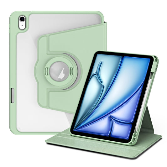 For iPad Air 11 2024 Acrylic 360 Rotation Detachable Leather Tablet Case(Green) - iPad Air 11 2024 Cases by buy2fix | Online Shopping UK | buy2fix