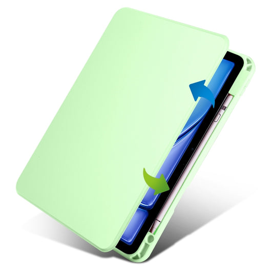 For iPad Air 11 2025 / 2024 Acrylic 360 Rotation Detachable Leather Tablet Case(Green) by buy2fix