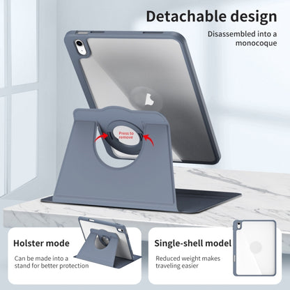 For iPad Air 11 2025 / 2024 Acrylic 360 Rotation Detachable Leather Tablet Case(Lavender Purple) by buy2fix