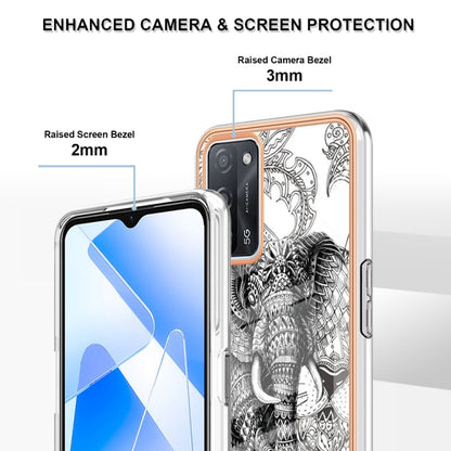 For OPPO A55 5G / A53s 5G / A54 4G Electroplating Marble Dual-side IMD Phone Case(Totem Elephant) - OPPO Cases by buy2fix | Online Shopping UK | buy2fix