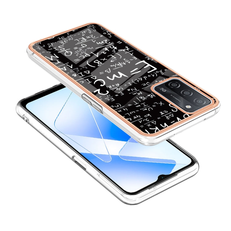 For OPPO A55 5G / A53s 5G / A54 4G Electroplating Marble Dual-side IMD Phone Case(Equation) by buy2fix