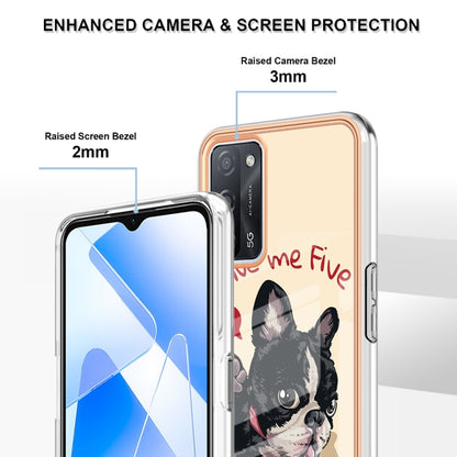 For OPPO A55 5G / A53s 5G / A54 4G Electroplating Marble Dual-side IMD Phone Case(Lucky Dog) by buy2fix