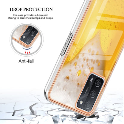 For OPPO A55 5G / A53s 5G / A54 4G Electroplating Marble Dual-side IMD Phone Case(Draft Beer) by buy2fix