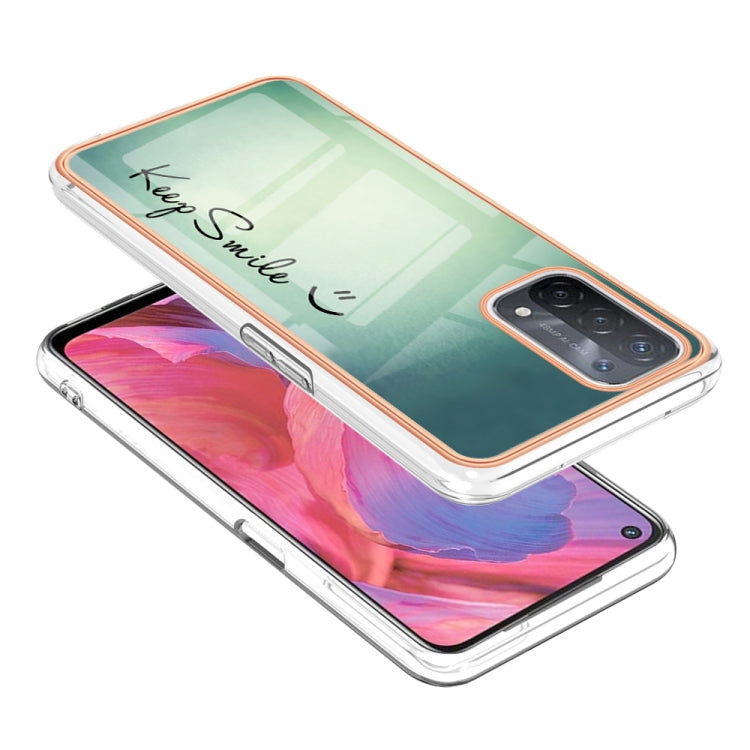 For OPPO A74 / A93 5G / A54 5G / A93s 5G Electroplating Marble Dual-side IMD Phone Case(Smile) - OPPO Cases by buy2fix | Online Shopping UK | buy2fix