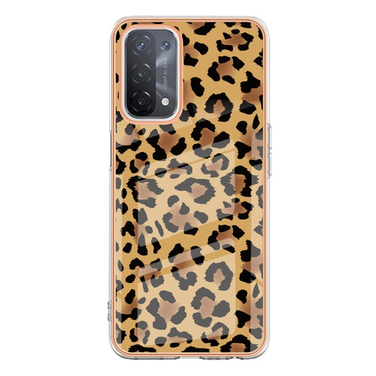 For OPPO A74 / A93 5G / A54 5G / A93s 5G Electroplating Marble Dual-side IMD Phone Case(Leopard Print) by buy2fix