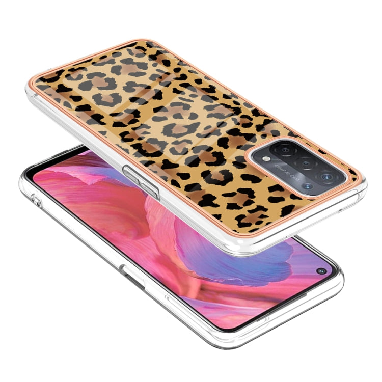 For OPPO A74 / A93 5G / A54 5G / A93s 5G Electroplating Marble Dual-side IMD Phone Case(Leopard Print) by buy2fix