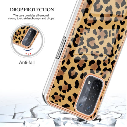 For OPPO A74 / A93 5G / A54 5G / A93s 5G Electroplating Marble Dual-side IMD Phone Case(Leopard Print) by buy2fix