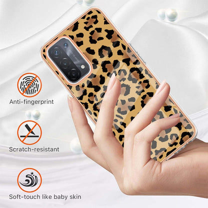 For OPPO A74 / A93 5G / A54 5G / A93s 5G Electroplating Marble Dual-side IMD Phone Case(Leopard Print) by buy2fix