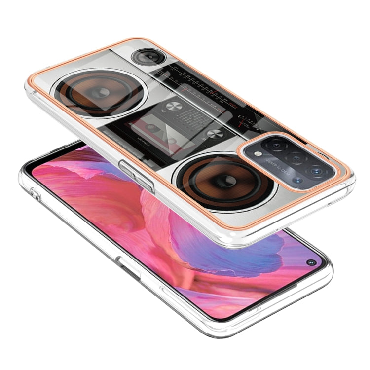 For OPPO A74 / A93 5G / A54 5G / A93s 5G Electroplating Marble Dual-side IMD Phone Case(Retro Radio) - OPPO Cases by buy2fix | Online Shopping UK | buy2fix