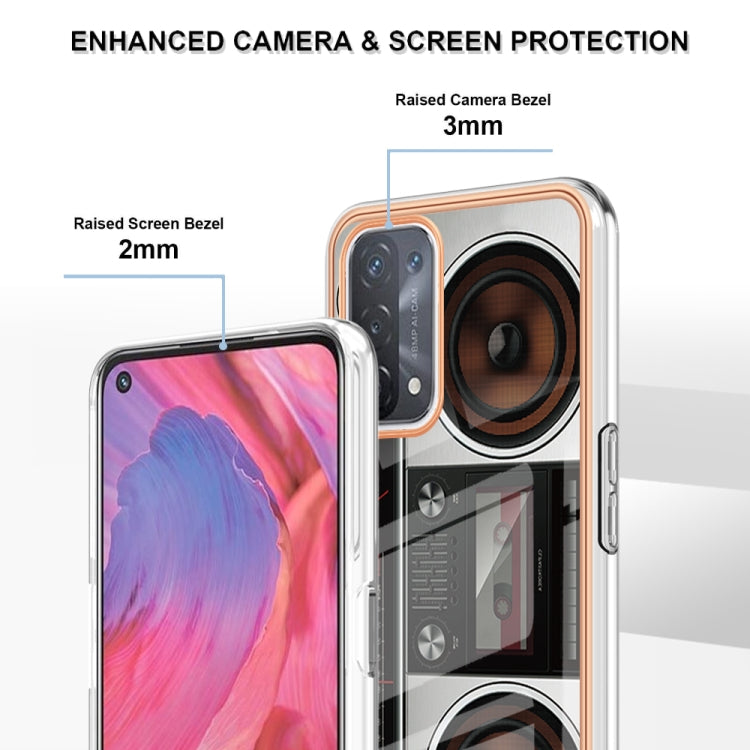 For OPPO A74 / A93 5G / A54 5G / A93s 5G Electroplating Marble Dual-side IMD Phone Case(Retro Radio) - OPPO Cases by buy2fix | Online Shopping UK | buy2fix