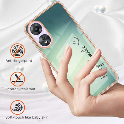 For OPPO A78 / A58 Electroplating Marble Dual-side IMD Phone Case(Smile) by buy2fix
