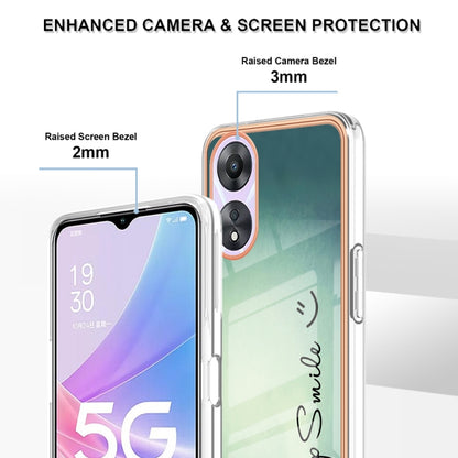 For OPPO A78 / A58 Electroplating Marble Dual-side IMD Phone Case(Smile) by buy2fix