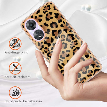 For OPPO A78 / A58 Electroplating Marble Dual-side IMD Phone Case(Leopard Print) - OPPO Cases by buy2fix | Online Shopping UK | buy2fix