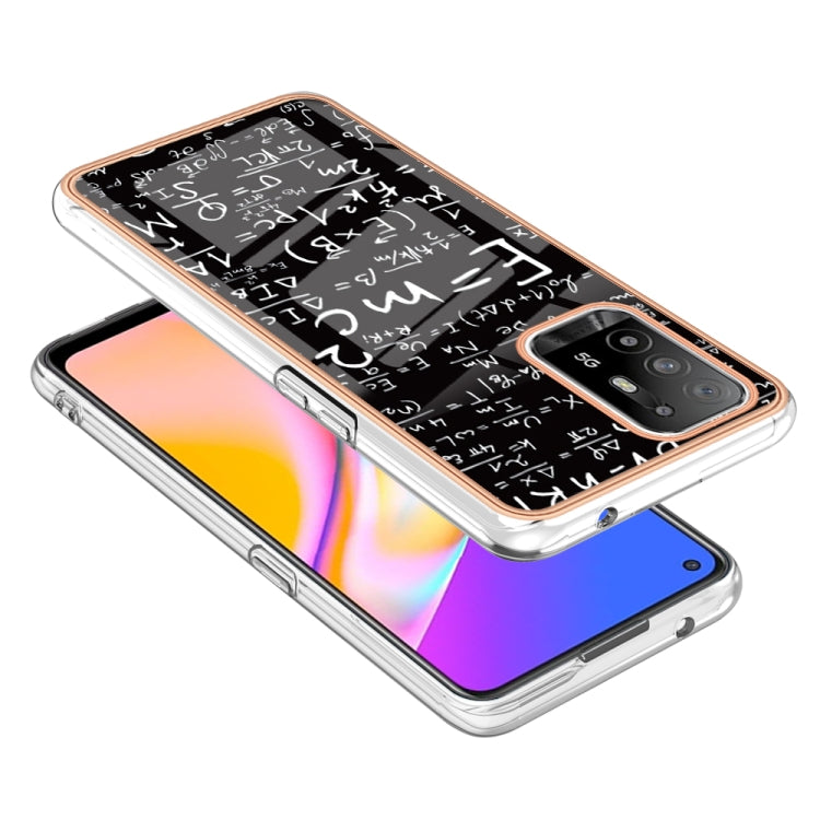 For OPPO A94 5G / A95 5G Electroplating Marble Dual-side IMD Phone Case(Equation) - OPPO Cases by buy2fix | Online Shopping UK | buy2fix