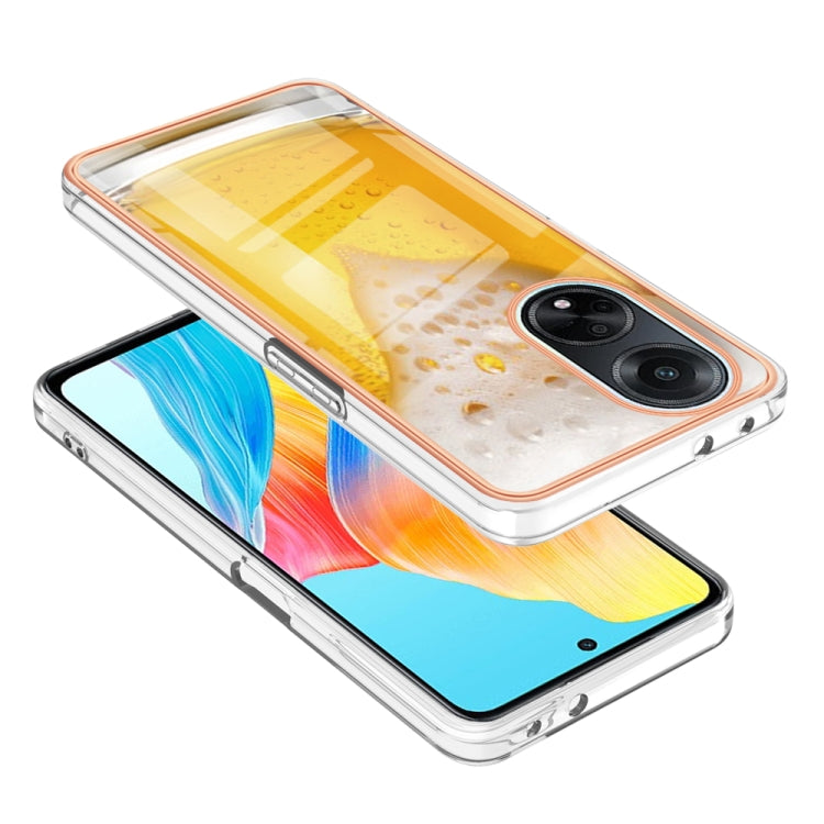 For OPPO A98 Electroplating Marble Dual-side IMD Phone Case(Draft Beer) - OPPO Cases by buy2fix | Online Shopping UK | buy2fix