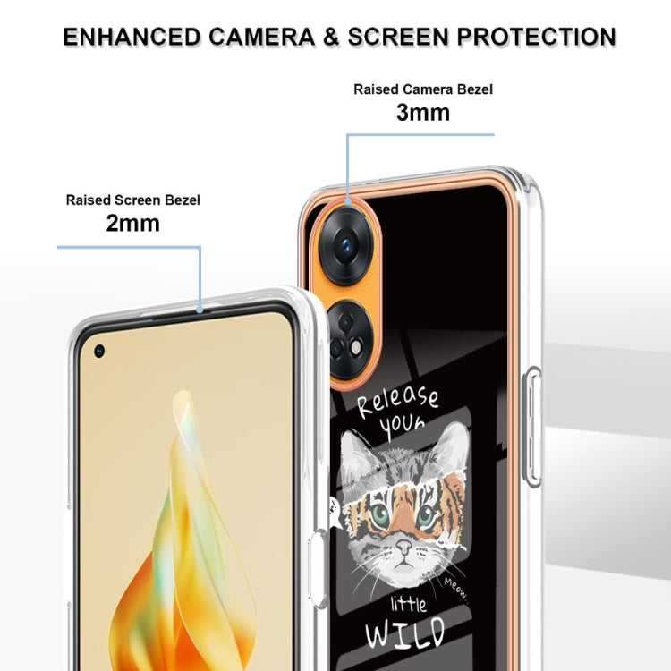 For OPPO Reno8 T 4G Electroplating Marble Dual-side IMD Phone Case(Natural Growth) by buy2fix