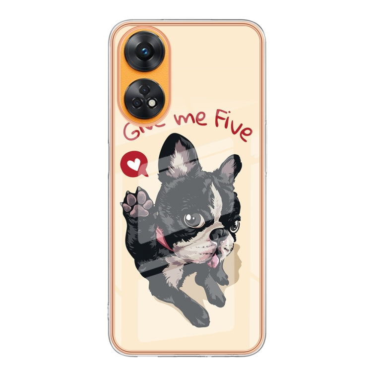 For OPPO Reno8 T 4G Electroplating Marble Dual-side IMD Phone Case(Lucky Dog) by buy2fix