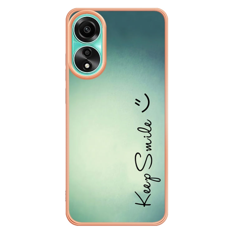 For OPPO A78 4G Electroplating Marble Dual-side IMD Phone Case(Smile) - OPPO Cases by buy2fix | Online Shopping UK | buy2fix