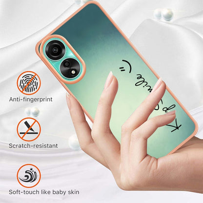 For OPPO A78 4G Electroplating Marble Dual-side IMD Phone Case(Smile) - OPPO Cases by buy2fix | Online Shopping UK | buy2fix