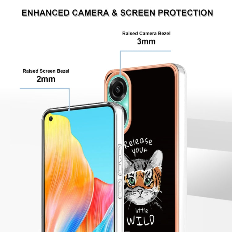 For OPPO A78 4G Electroplating Marble Dual-side IMD Phone Case(Natural Growth) - OPPO Cases by buy2fix | Online Shopping UK | buy2fix