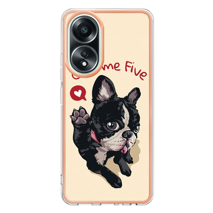 For OPPO A58 4G Electroplating Marble Dual-side IMD Phone Case(Lucky Dog) by buy2fix