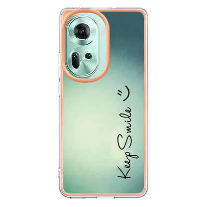 For OPPO Reno11 5G Global Electroplating Marble Dual-side IMD Phone Case(Smile) - Reno11 Cases by buy2fix | Online Shopping UK | buy2fix