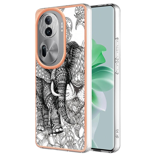 For OPPO Reno11 Pro 5G Global Electroplating Marble Dual-side IMD Phone Case(Totem Elephant) - Reno11 Pro Cases by buy2fix | Online Shopping UK | buy2fix